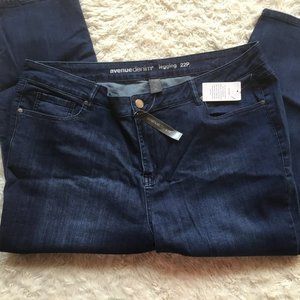 AVENUE DENIM Women's Petite Plus Size Jean's Jegging Stretchy  Blue 22P